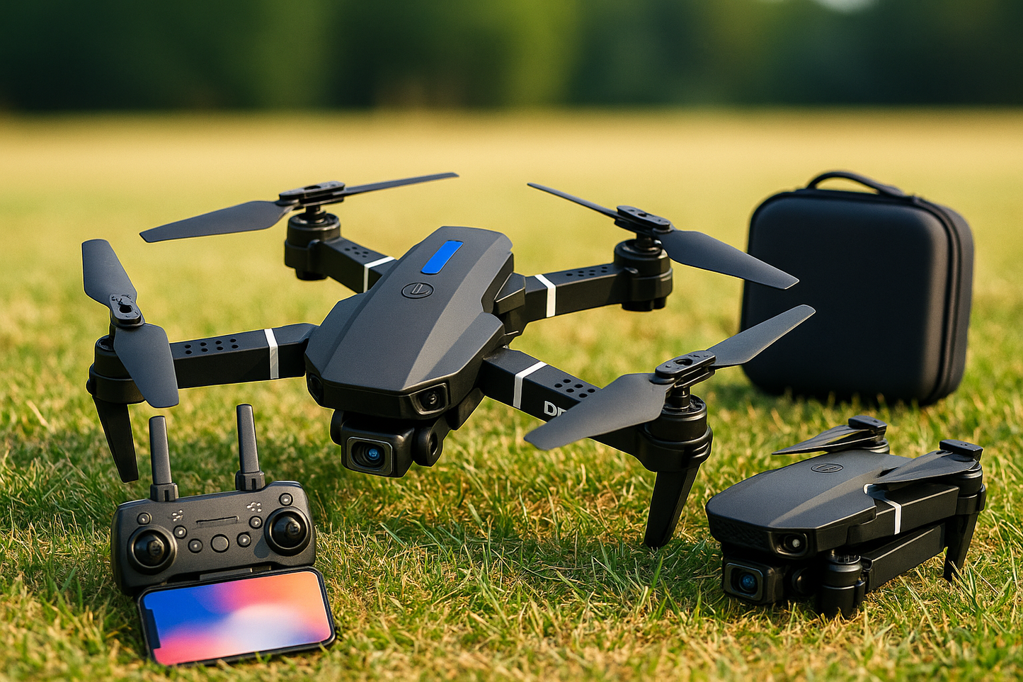 Dron E88 — Despliega, despega y graba desde las alturas
