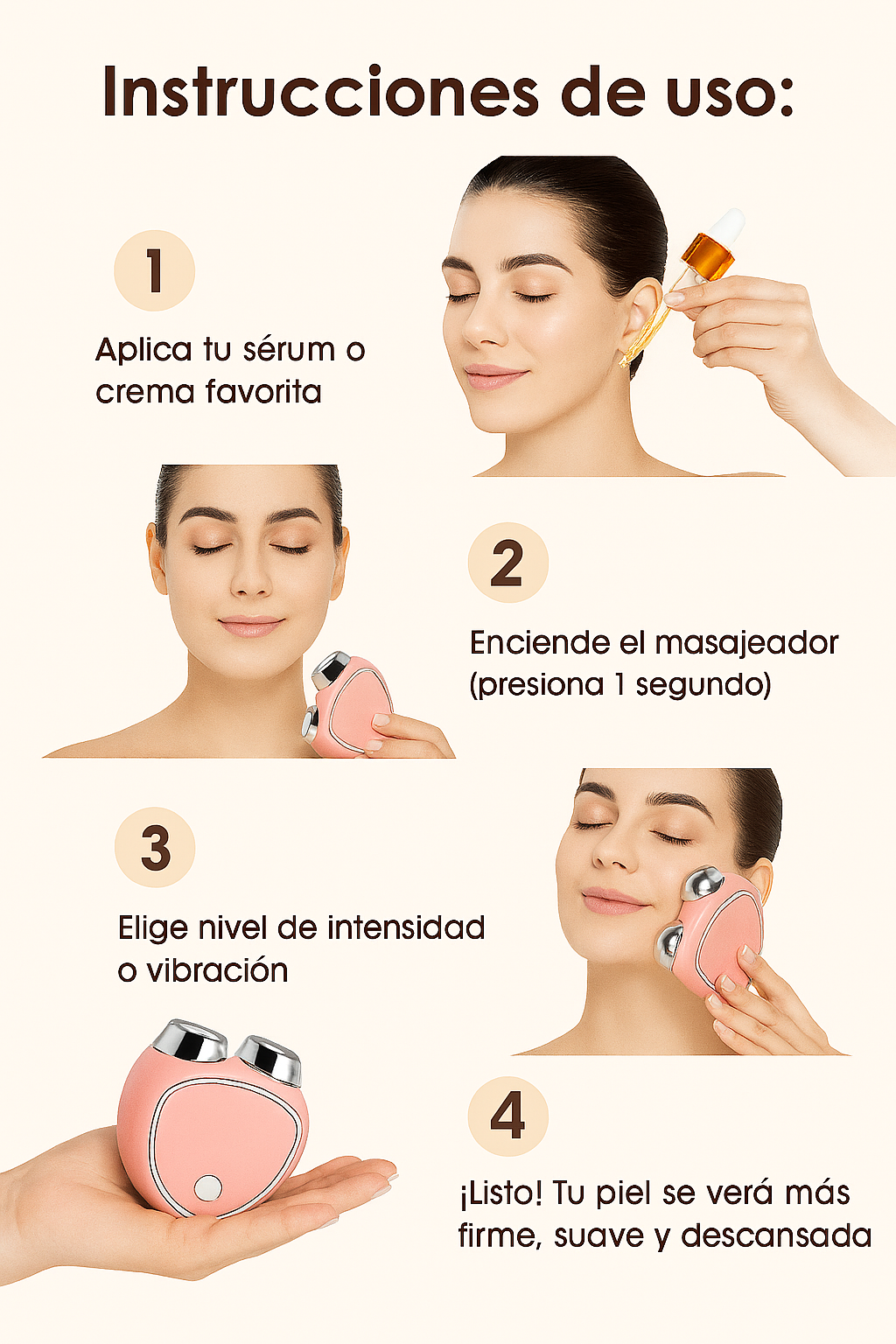 Masajeador Facial con Microcorriente