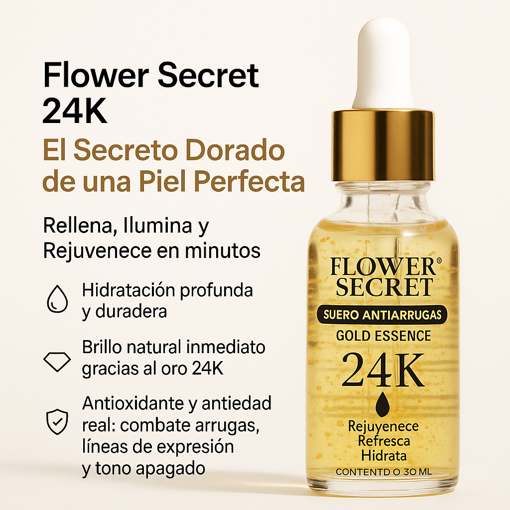 Pack Rejuvenecedor Premium – Serum Flower Secret 24K + Masajeador Lifting Microcorriente
